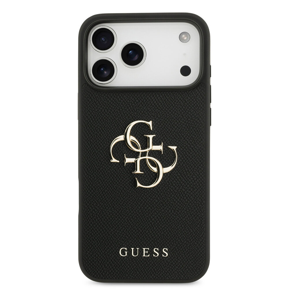 Guess Guess iPhone 17 Pro Max Backcover hoesje - Grained - Big 4G Logo - Zwart Guess Guess iPhone 17 Pro Max Backcover hoesje - Grained - Big 4G Logo - Zwart