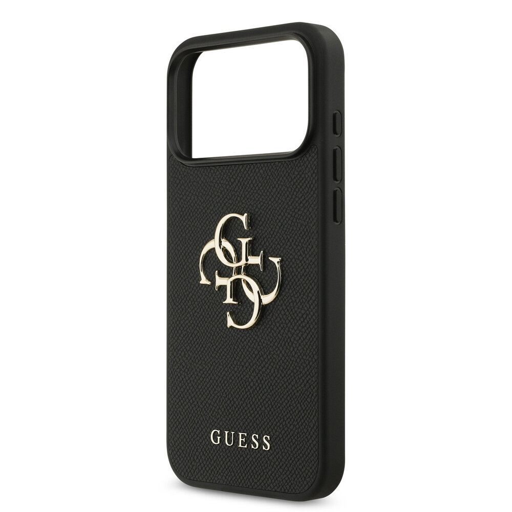 Guess Guess iPhone 17 Pro Max Backcover hoesje - Grained - Big 4G Logo - Zwart Guess Guess iPhone 17 Pro Max Backcover hoesje - Grained - Big 4G Logo - Zwart