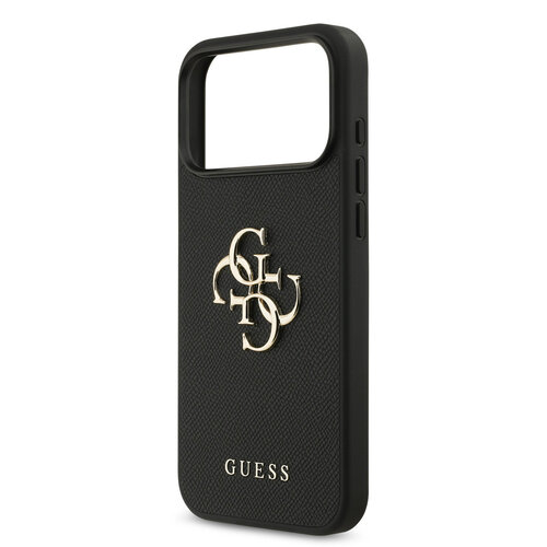 Guess Guess iPhone 17 Pro Max/iPhone 18 Pro Max Handyhülle Genarbte Oberfläche Großes 4G-Logo - Schwarz