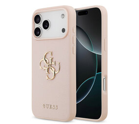 Guess Guess iPhone 17 Pro Max Backcover hoesje - Grained - Big 4G Logo - Roze Guess Guess iPhone 17 Pro Max Backcover hoesje - Grained - Big 4G Logo - Roze