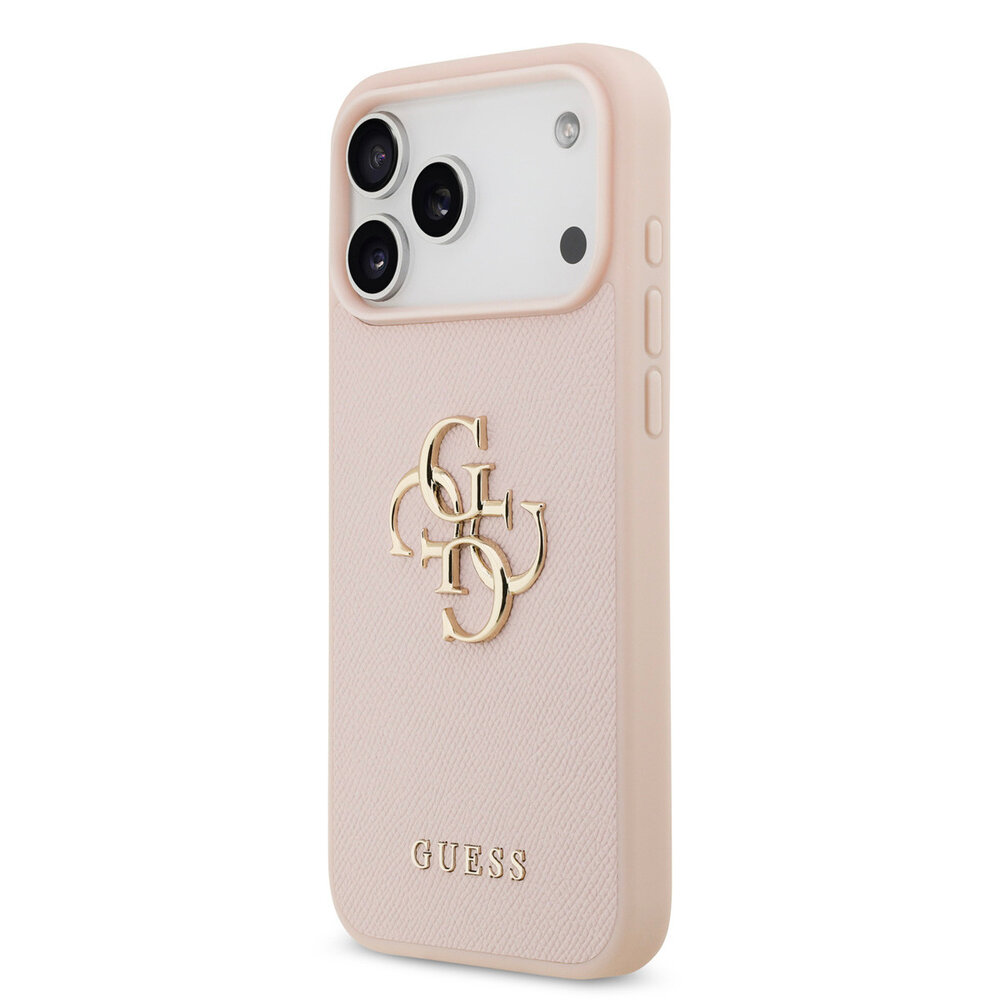 Guess Guess iPhone 17 Pro Max Backcover hoesje - Grained - Big 4G Logo - Roze Guess Guess iPhone 17 Pro Max Backcover hoesje - Grained - Big 4G Logo - Roze