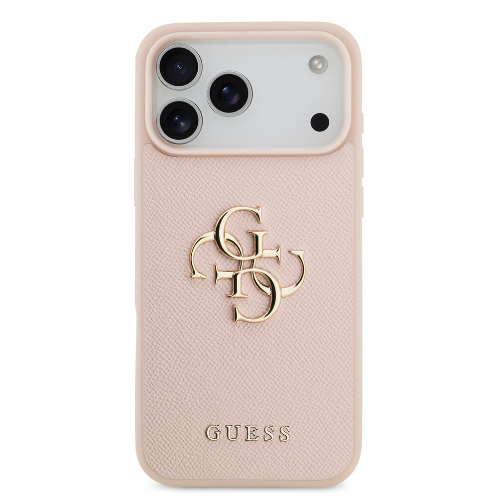 Guess Guess iPhone 17 Pro Max Backcover hoesje - Grained - Big 4G Logo - Roze Guess Guess iPhone 17 Pro Max Backcover hoesje - Grained - Big 4G Logo - Roze