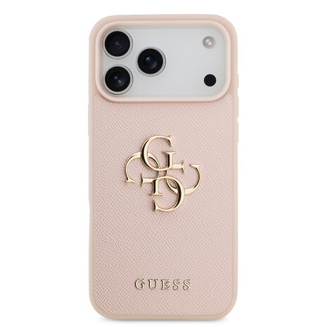 Guess Guess iPhone 17 Pro Max Back-Cover hul - Grained - Big 4G Logo - Rosa Guess Guess iPhone 17 Pro Max Back-Cover hul - Grained - Big 4G Logo - Rosa