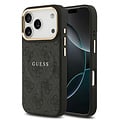 Guess Guess iPhone 17 Pro/iPhone 18 Pro Coque arrière MagSafe similicuir PU Logo 4G classique - Noir