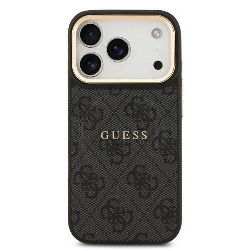 Guess Guess iPhone 17 Pro/iPhone 18 Pro Handyhülle MagSafe PU-Kunstleder Klassisches 4G-Logo - Schwarz