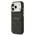 Guess Guess iPhone 17 Pro/iPhone 18 Pro Coque arrière MagSafe similicuir PU Logo 4G classique - Noir