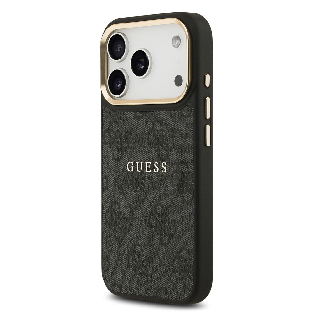 Guess Guess iPhone 17 Pro Back cover coque - Magsafe PU Leather - 4G Classic Logo - Noir Guess Guess iPhone 17 Pro Back cover coque - Magsafe PU Leather - 4G Classic Logo - Noir