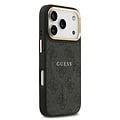 Guess Guess iPhone 17 Pro/iPhone 18 Pro Coque arrière MagSafe similicuir PU Logo 4G classique - Noir