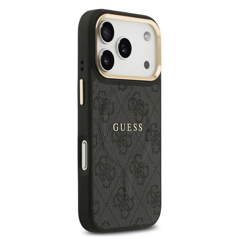 Guess Guess iPhone 17 Pro Back-Cover hul - Magsafe PU Leather - 4G Classic Logo - Schwarz Guess Guess iPhone 17 Pro Back-Cover hul - Magsafe PU Leather - 4G Classic Logo - Schwarz