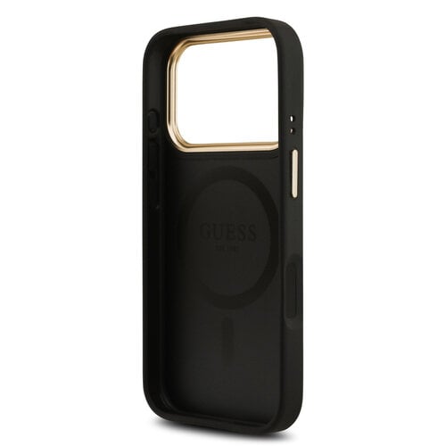 Guess Guess iPhone 17 Pro/iPhone 18 Pro Coque arrière MagSafe similicuir PU Logo 4G classique - Noir