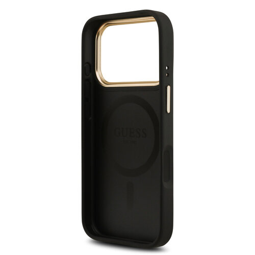 Guess Guess iPhone 17 Pro/iPhone 18 Pro Handyhülle MagSafe PU-Kunstleder Klassisches 4G-Logo - Schwarz