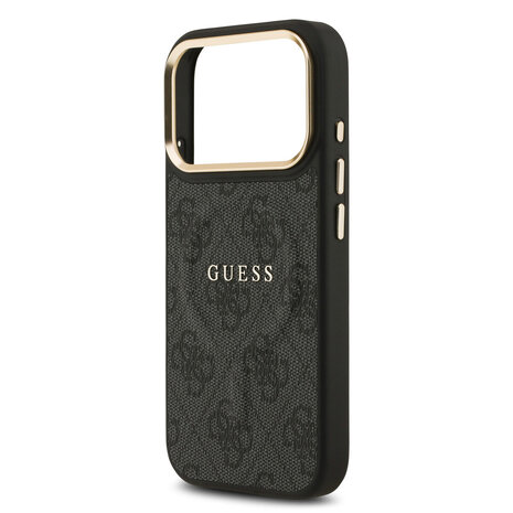 Guess Guess iPhone 17 Pro Back-Cover hul - Magsafe - 4G Classic Logo - Gold Edge - Schwarz Guess Guess iPhone 17 Pro Back-Cover hul - Magsafe - 4G Classic Logo - Gold Edge - Schwarz