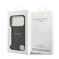 Guess Guess iPhone 17 Pro/iPhone 18 Pro Coque arrière MagSafe similicuir PU Logo 4G classique - Noir