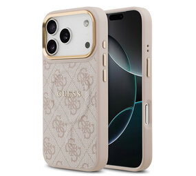Guess Guess iPhone 17 Pro Back-Cover hul - Magsafe - 4G Classic Logo - Gold Edge - Rosa