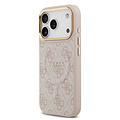 Guess Guess iPhone 17 Pro/iPhone 18 Pro Coque arrière MagSafe similicuir PU Logo 4G classique - Rose