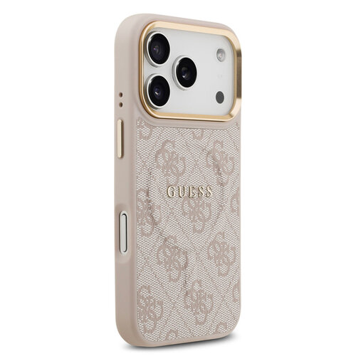 Guess Guess iPhone 17 Pro/iPhone 18 Pro Coque arrière MagSafe similicuir PU Logo 4G classique - Rose