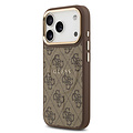 Guess Guess iPhone 17 Pro/iPhone 18 Pro Coque arrière MagSafe similicuir PU Logo 4G classique - Marron