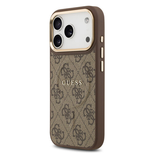 Guess Guess iPhone 17 Pro/iPhone 18 Pro Handyhülle MagSafe PU-Kunstleder Klassisches 4G-Logo - Braun