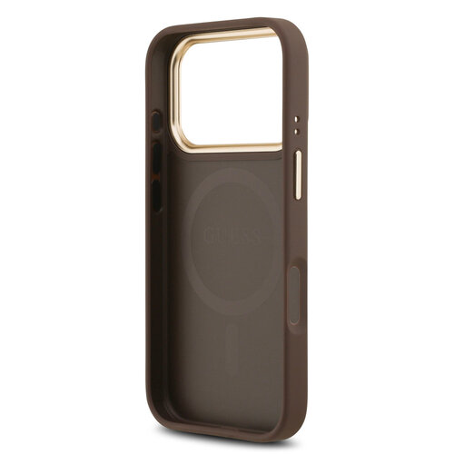 Guess Guess iPhone 17 Pro/iPhone 18 Pro Handyhülle MagSafe PU-Kunstleder Klassisches 4G-Logo - Braun