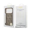 Guess Guess iPhone 17 Pro/iPhone 18 Pro Coque arrière MagSafe similicuir PU Logo 4G classique - Marron