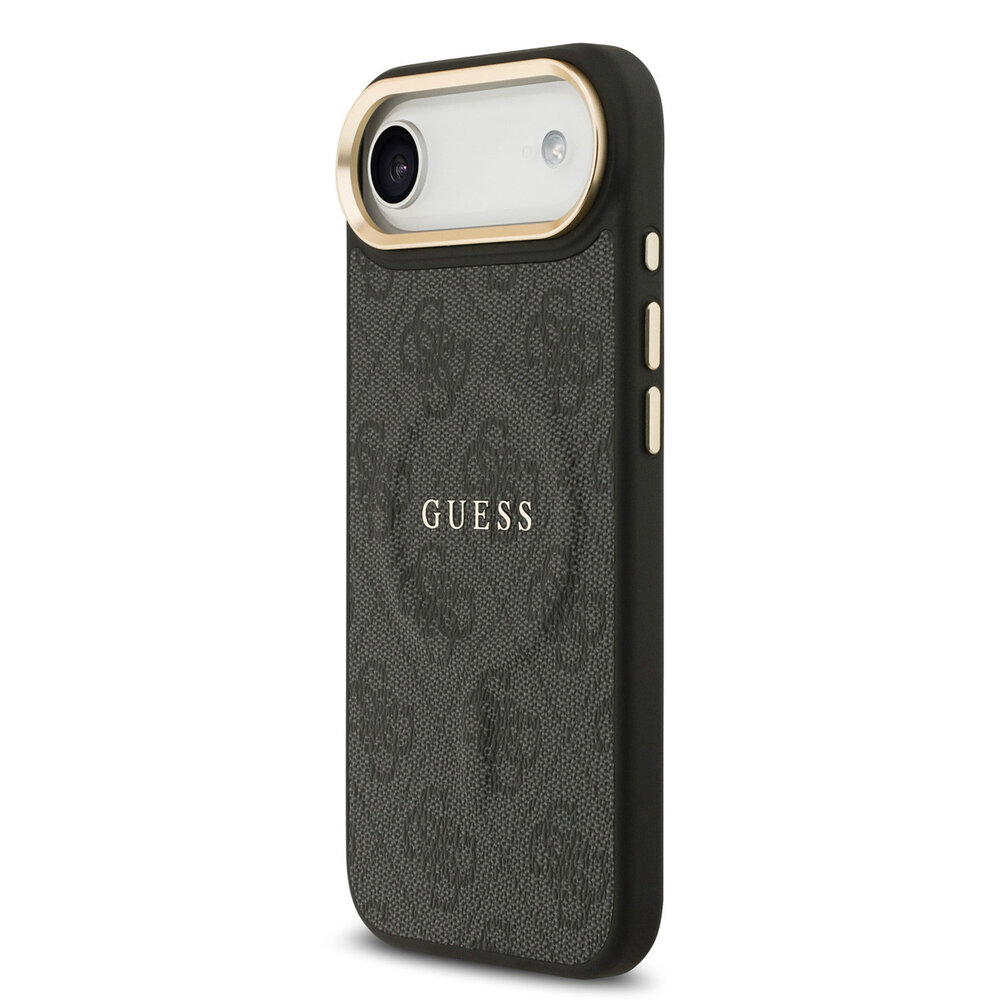 Guess Guess iPhone 17 Air Back-Cover hul - Magsafe - 4G Classic Logo - Gold Edge - Schwarz