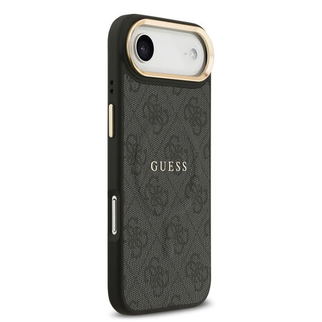 Guess Guess iPhone 17 Air Back-Cover hul - Magsafe - 4G Classic Logo - Gold Edge - Schwarz