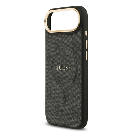 Guess Guess iPhone 17 Air Back-Cover hul - Magsafe - 4G Classic Logo - Gold Edge - Schwarz