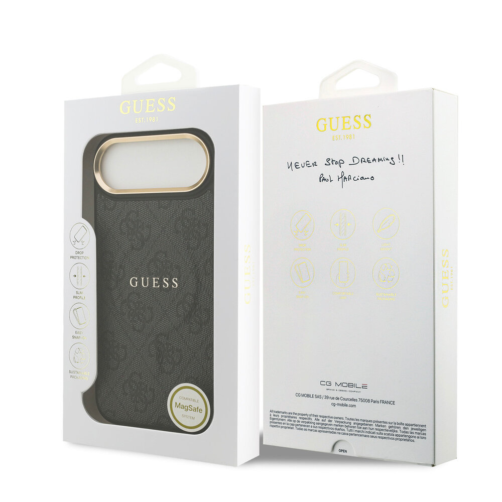 Guess Guess iPhone 17 Air Backcover hoesje - Magsafe PU Leather - 4G Classic Logo - Zwart Guess Guess iPhone 17 Air Backcover hoesje - Magsafe PU Leather - 4G Classic Logo - Zwart