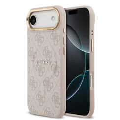 Guess iPhone 17 Air Back cover coque - Magsafe - 4G Classic Logo - Gold Edge - Rose