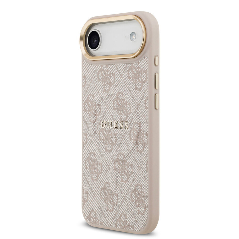 Guess Guess iPhone 17 Air Back-Cover hul - Magsafe - 4G Classic Logo - Gold Edge - Rosa