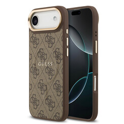 Guess iPhone 17 Air Back cover coque - Magsafe - 4G Classic Logo - Gold Edge - Marron