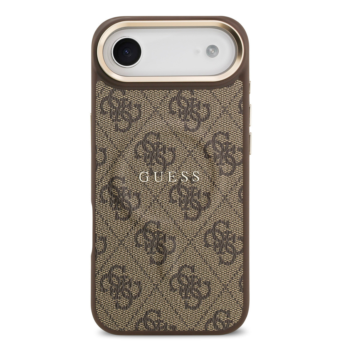 Guess Guess iPhone 17 Air Backcover hoesje - Magsafe - 4G Classic Logo - Gold Edge - Bruin, foto 3 van 6