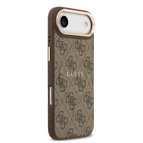 Guess Guess iPhone 17 Air Back-Cover hul - Magsafe - 4G Classic Logo - Gold Edge - Braun Guess Guess iPhone 17 Air Back-Cover hul - Magsafe - 4G Classic Logo - Gold Edge - Braun