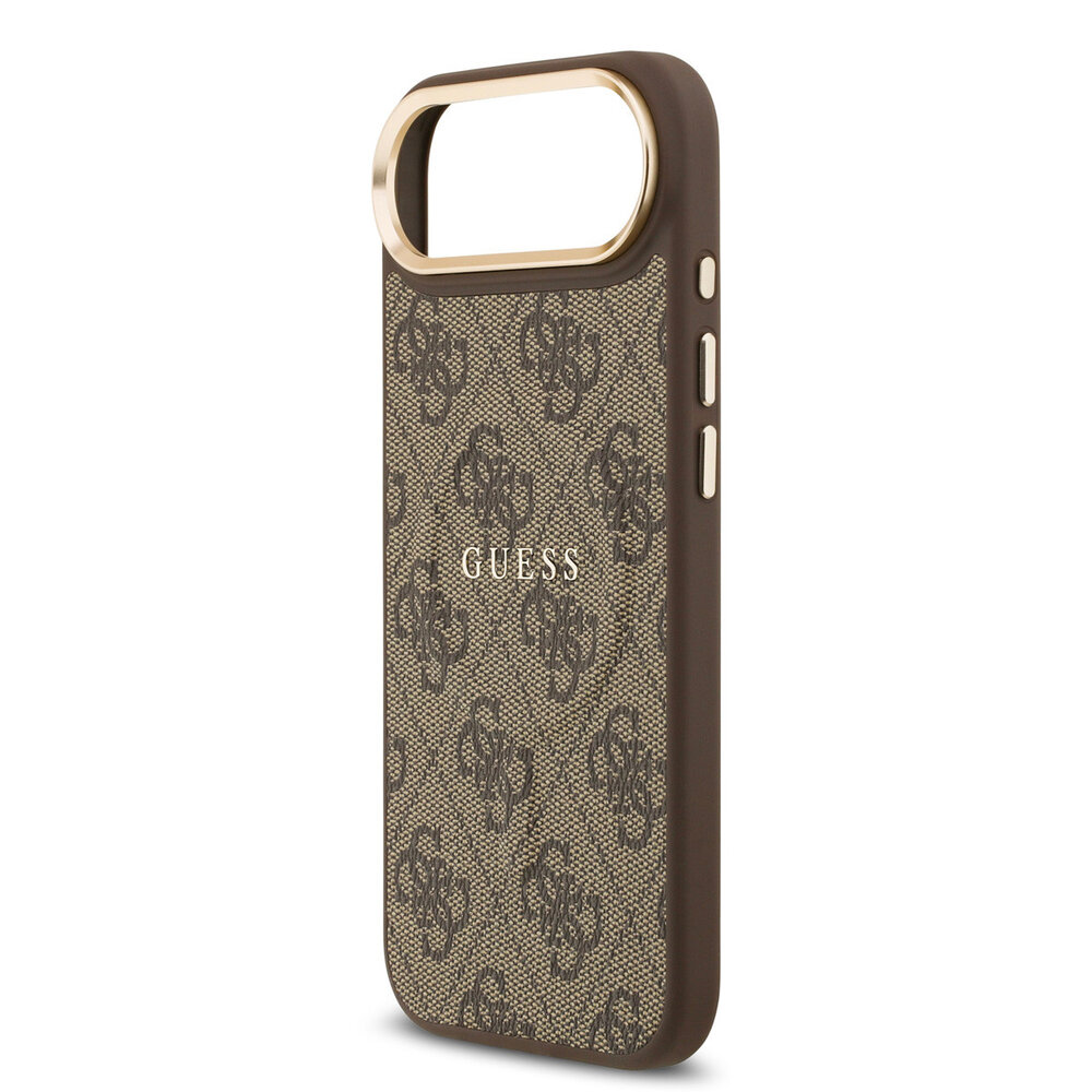 Guess Guess iPhone 17 Air Back-Cover hul - Magsafe - 4G Classic Logo - Gold Edge - Braun Guess Guess iPhone 17 Air Back-Cover hul - Magsafe - 4G Classic Logo - Gold Edge - Braun