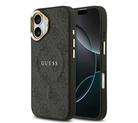 Guess Guess iPhone 17 Back cover case - Magsafe - 4G Classic Logo - Gold Edge - Black Guess Guess iPhone 17 Back cover case - Magsafe - 4G Classic Logo - Gold Edge - Black