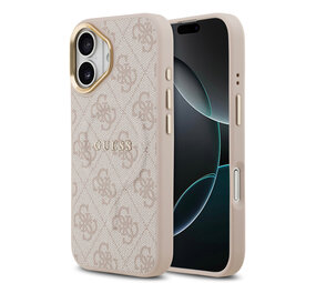 Guess Guess iPhone 17 Back cover coque - Magsafe - 4G Classic Logo - Gold Edge - Rose