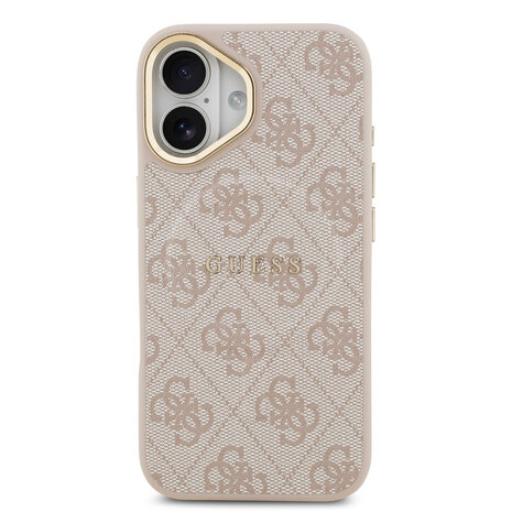 Guess Guess iPhone 17 Back cover case - Magsafe - 4G Classic Logo - Gold Edge - Pink Guess Guess iPhone 17 Back cover case - Magsafe - 4G Classic Logo - Gold Edge - Pink