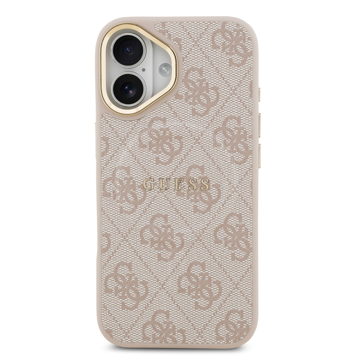 Guess Guess iPhone 17 Backcover hoesje - Magsafe - 4G Classic Logo - Gold Edge - Roze, foto 3 van 6