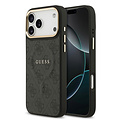 Guess Guess iPhone 17 Pro Max Backcover hoesje - Magsafe - 4G Classic Logo - Gold Edge - Zwart