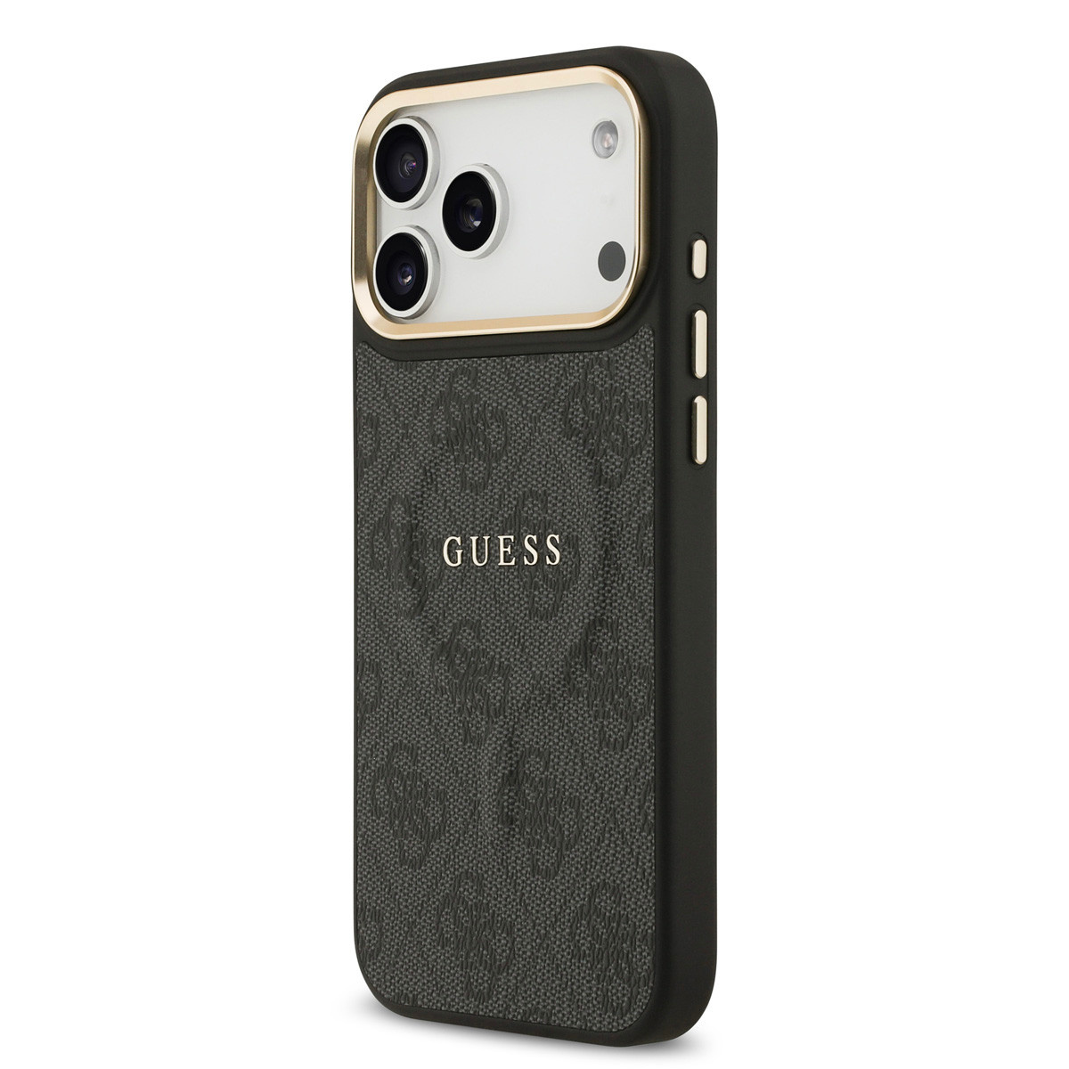 Guess Guess iPhone 17 Pro Max Backcover hoesje - Magsafe - 4G Classic Logo - Gold Edge - Zwart, foto 2 van 6