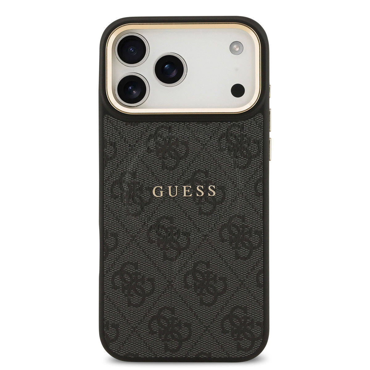 Guess Guess iPhone 17 Pro Max Backcover hoesje - Magsafe - 4G Classic Logo - Gold Edge - Zwart, foto 3 van 6