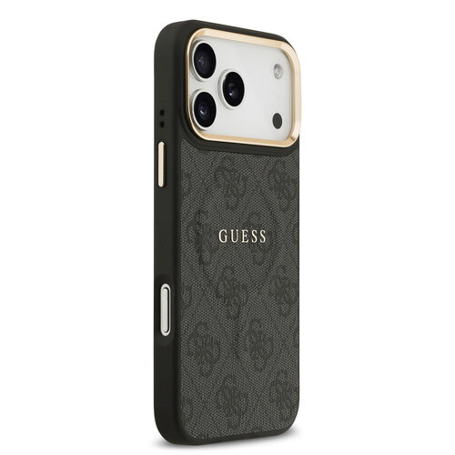 Guess Guess iPhone 17 Pro Max/iPhone 18 Pro Max Coque arrière MagSafe similicuir PU Logo 4G classique - Noir