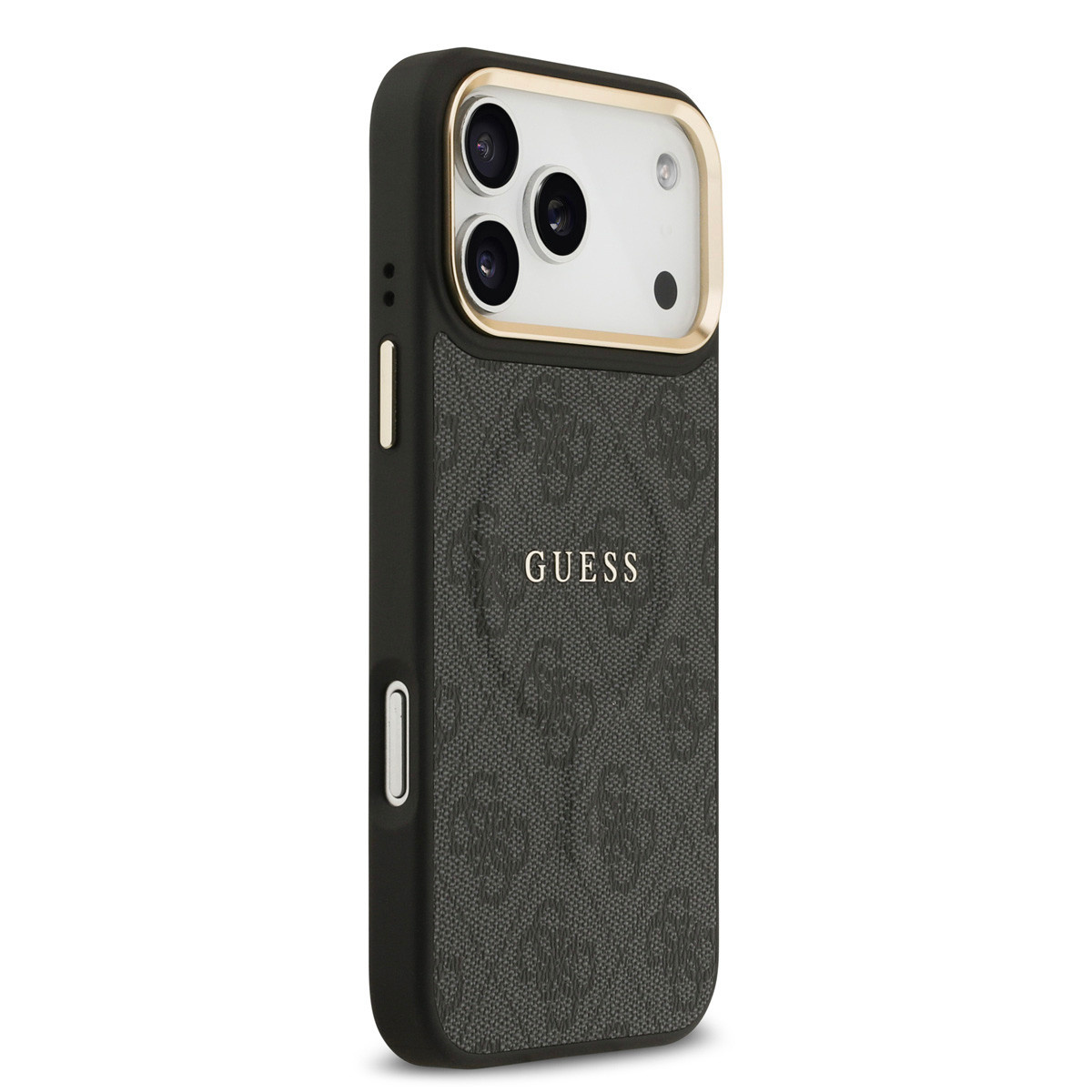 Guess Guess iPhone 17 Pro Max Backcover hoesje - Magsafe - 4G Classic Logo - Gold Edge - Zwart, foto 4 van 6