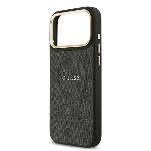 Guess Guess iPhone 17 Pro Max/iPhone 18 Pro Max Coque arrière MagSafe similicuir PU Logo 4G classique - Noir