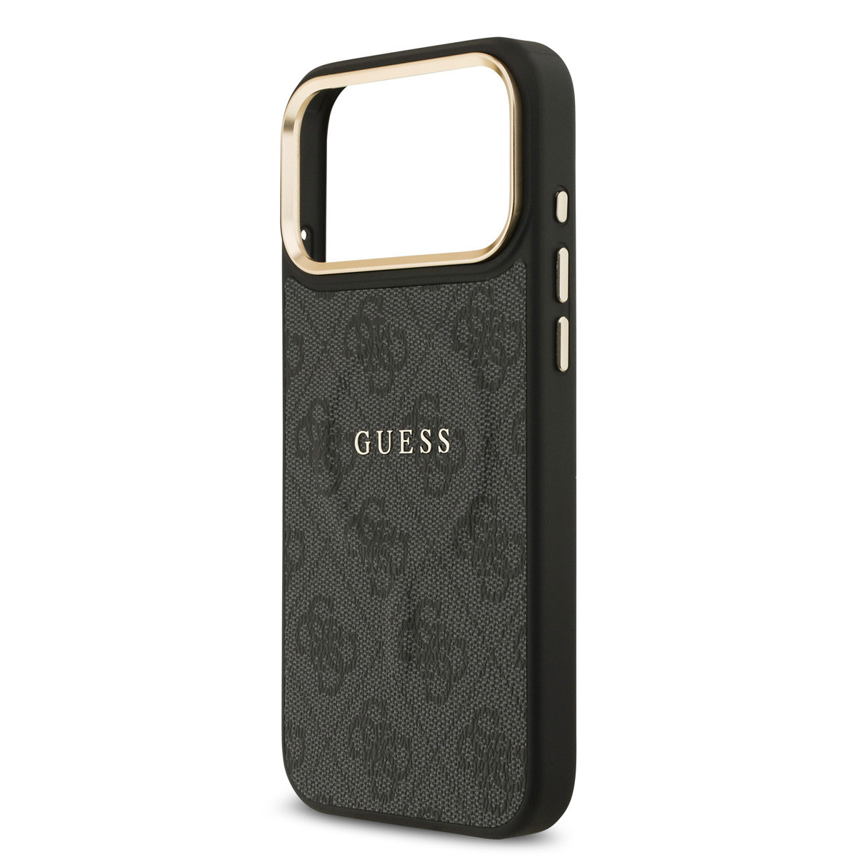 Guess Guess iPhone 17 Pro Max Backcover hoesje - Magsafe - 4G Classic Logo - Gold Edge - Zwart, foto 5 van 6