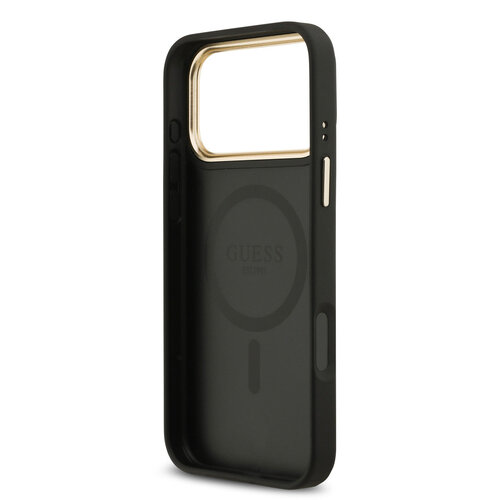 Guess Guess iPhone 17 Pro Max/iPhone 18 Pro Max Coque arrière MagSafe similicuir PU Logo 4G classique - Noir