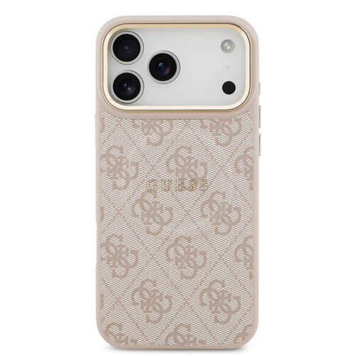 Guess Guess iPhone 17 Pro Max/iPhone 18 Pro Max Coque arrière MagSafe similicuir PU Logo 4G classique - Rose