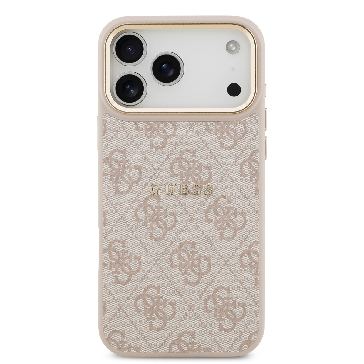 Guess Guess iPhone 17 Pro Max Backcover hoesje - Magsafe - 4G Classic Logo - Gold Edge - Roze, foto 3 van 6