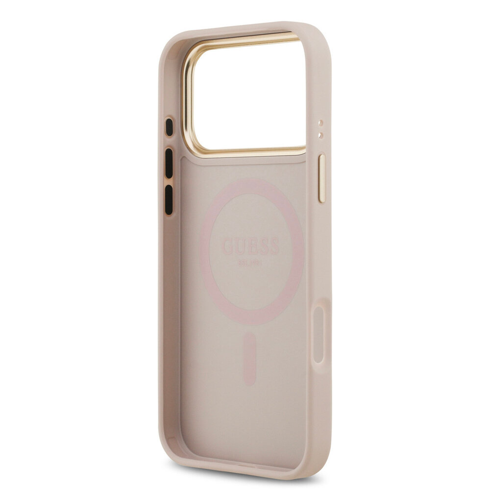 Guess Guess iPhone 17 Pro Max Back cover coque - Magsafe PU Leather - 4G Classic Logo - Rose Guess Guess iPhone 17 Pro Max Back cover coque - Magsafe PU Leather - 4G Classic Logo - Rose