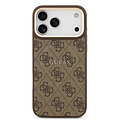 Guess Guess iPhone 17 Pro Max/iPhone 18 Pro Max Coque arrière MagSafe similicuir PU Logo 4G classique - Marron